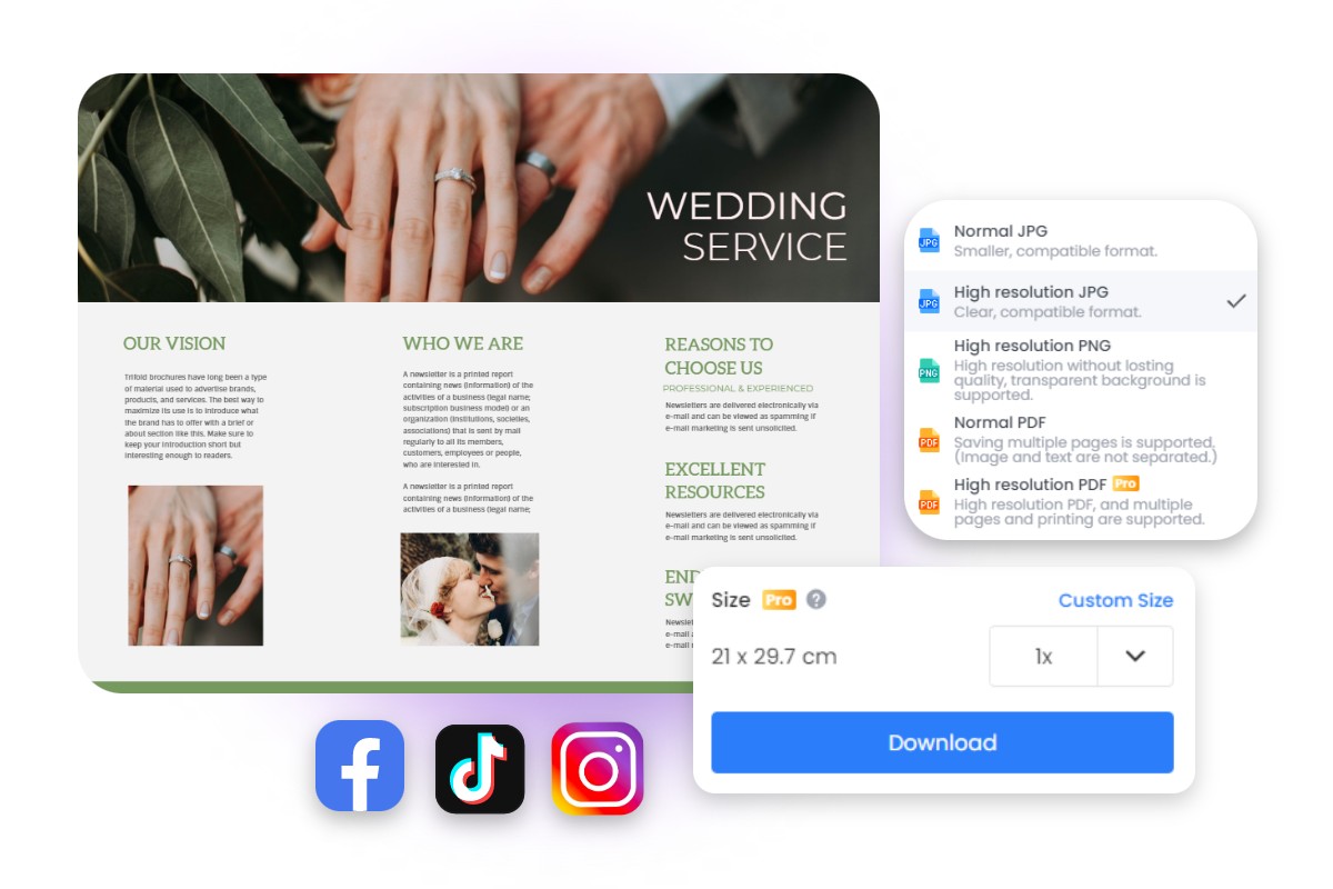 Download brochures in multiple formats