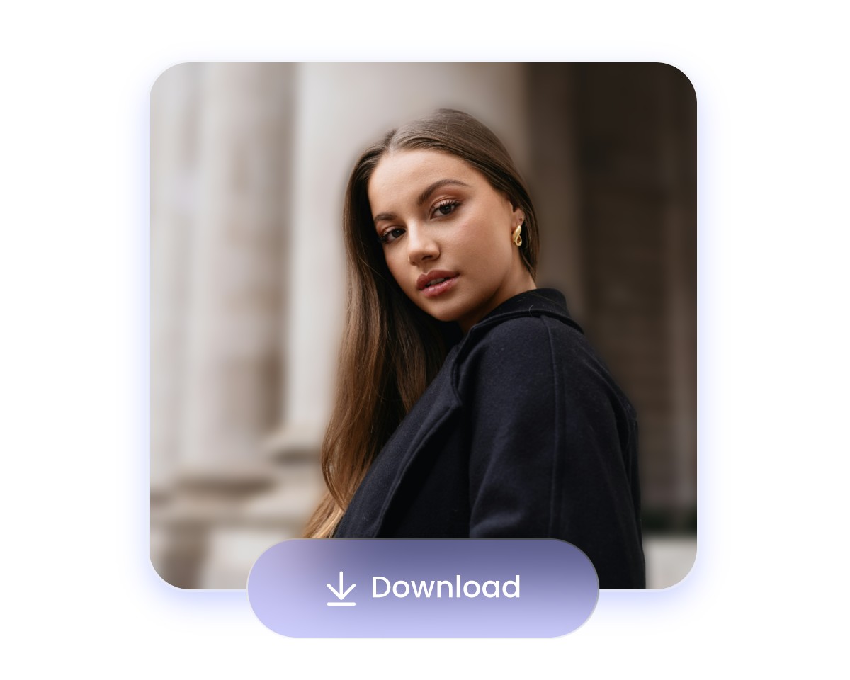 Download the blurred photo of a long hair lady