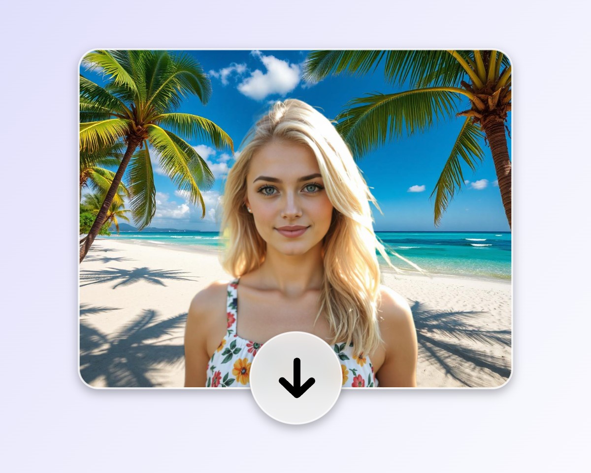 Download the edited photo with a person added into it