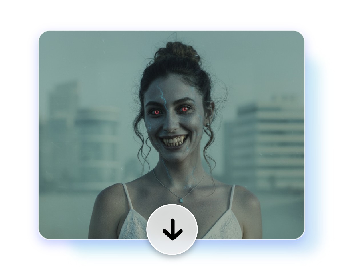 Download the zombie version of a girl from fotor