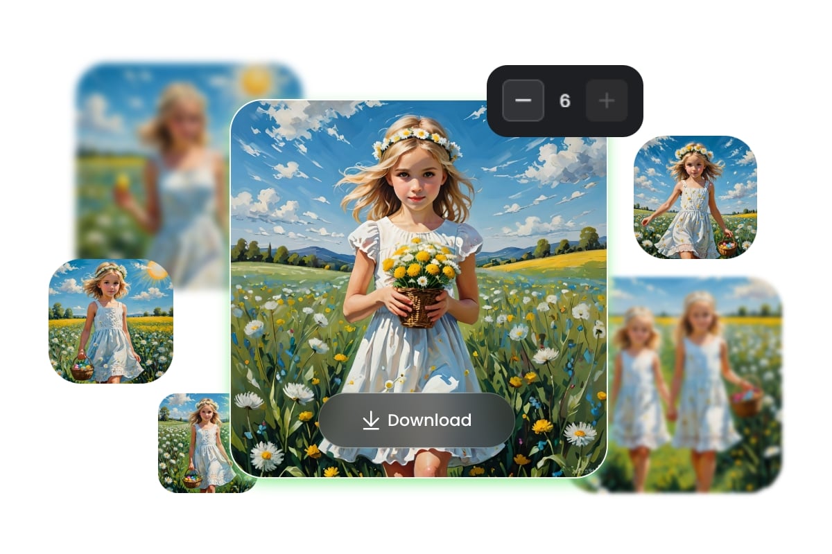 Downloadable random photos and adjustable image number