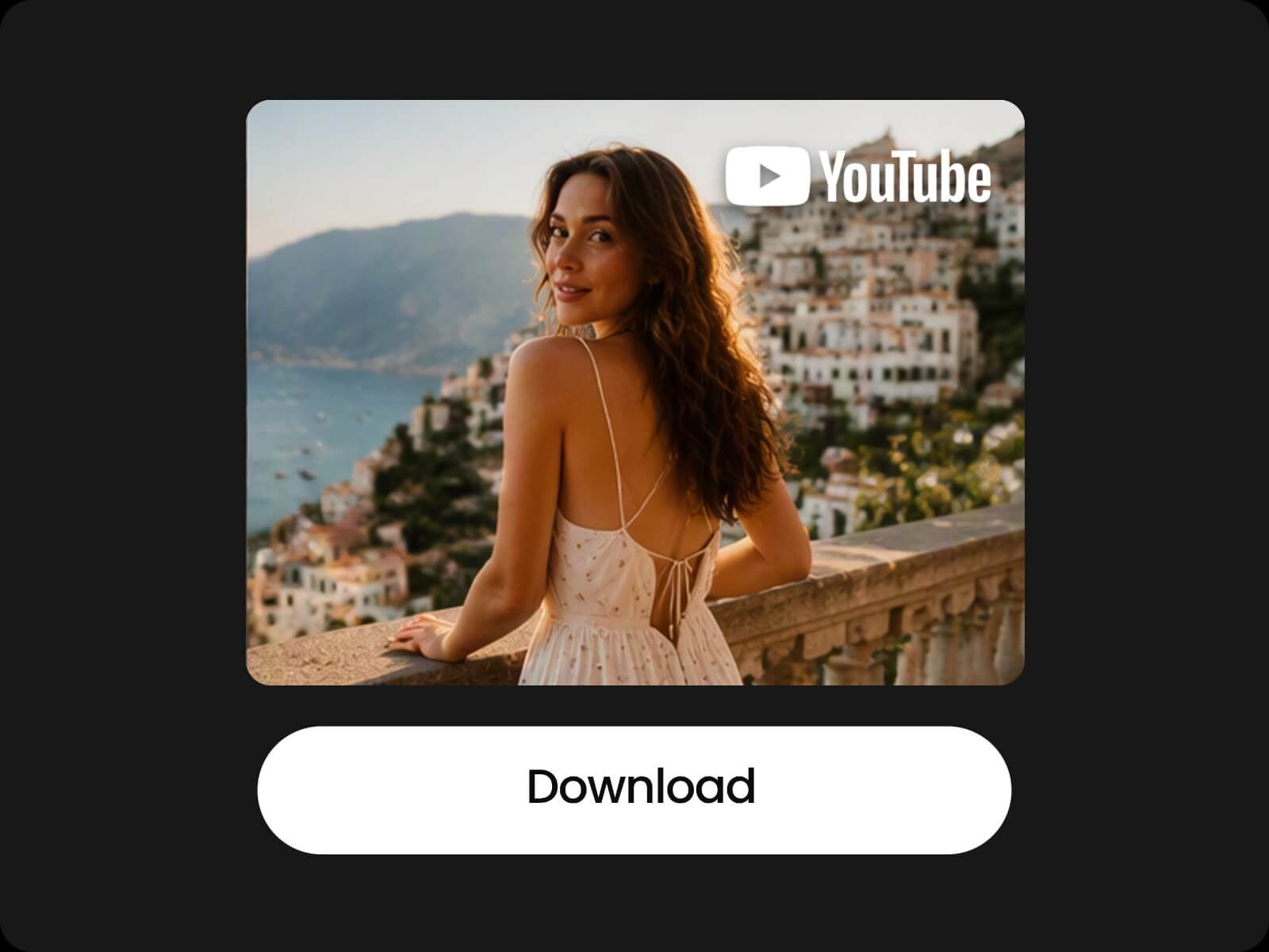 Downloading an ai generated youtube short of a woman in fotor