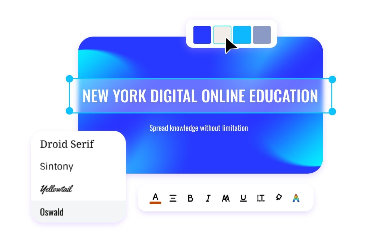 Bearbeiten Sie eine Fotor-YouTube-Bannervorlage inklusive Text und Schriftart