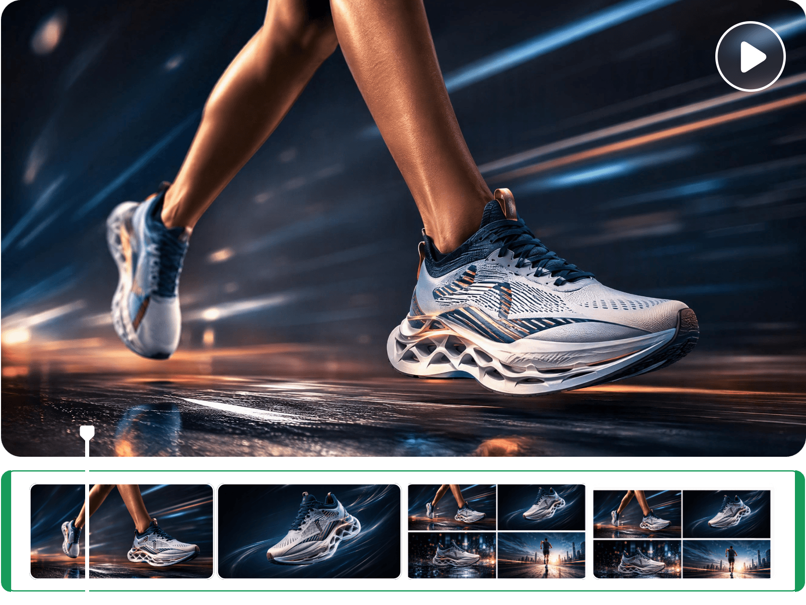 Edit an ai ad of sport shoes in fotor
