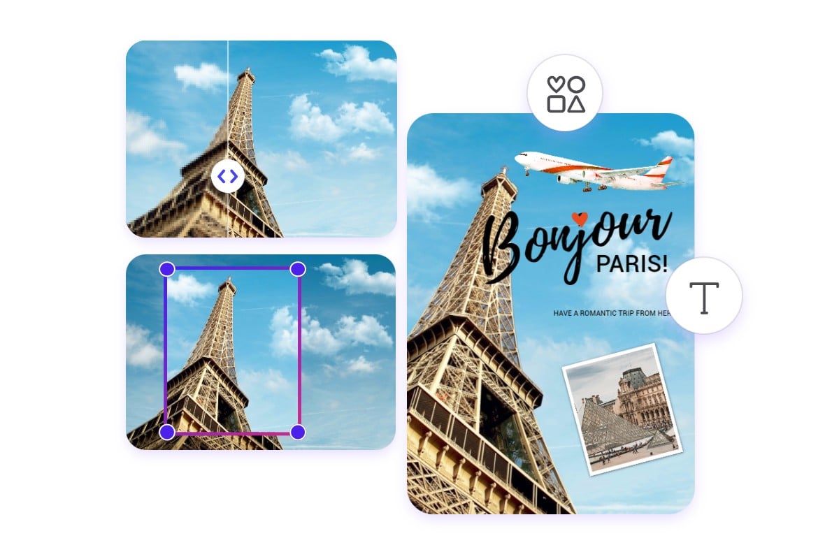 Edite e crie uma imagem aprimorada com a Torre Eiffel com o Fotor