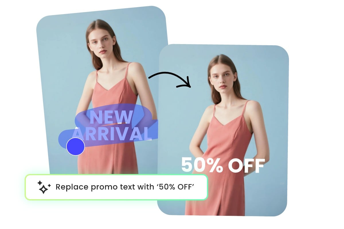 Edit and replace text in photo without affecting background