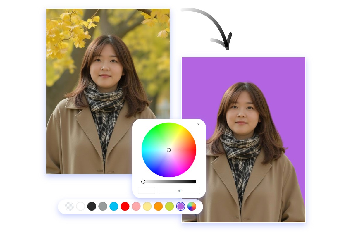 白背景だけでなく他の色にも簡単変更