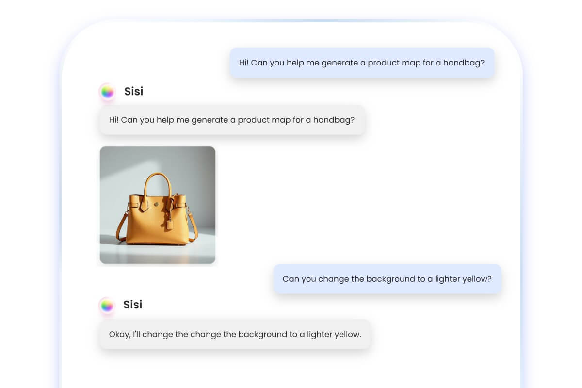 Edit product images through conversation with an ai agent
