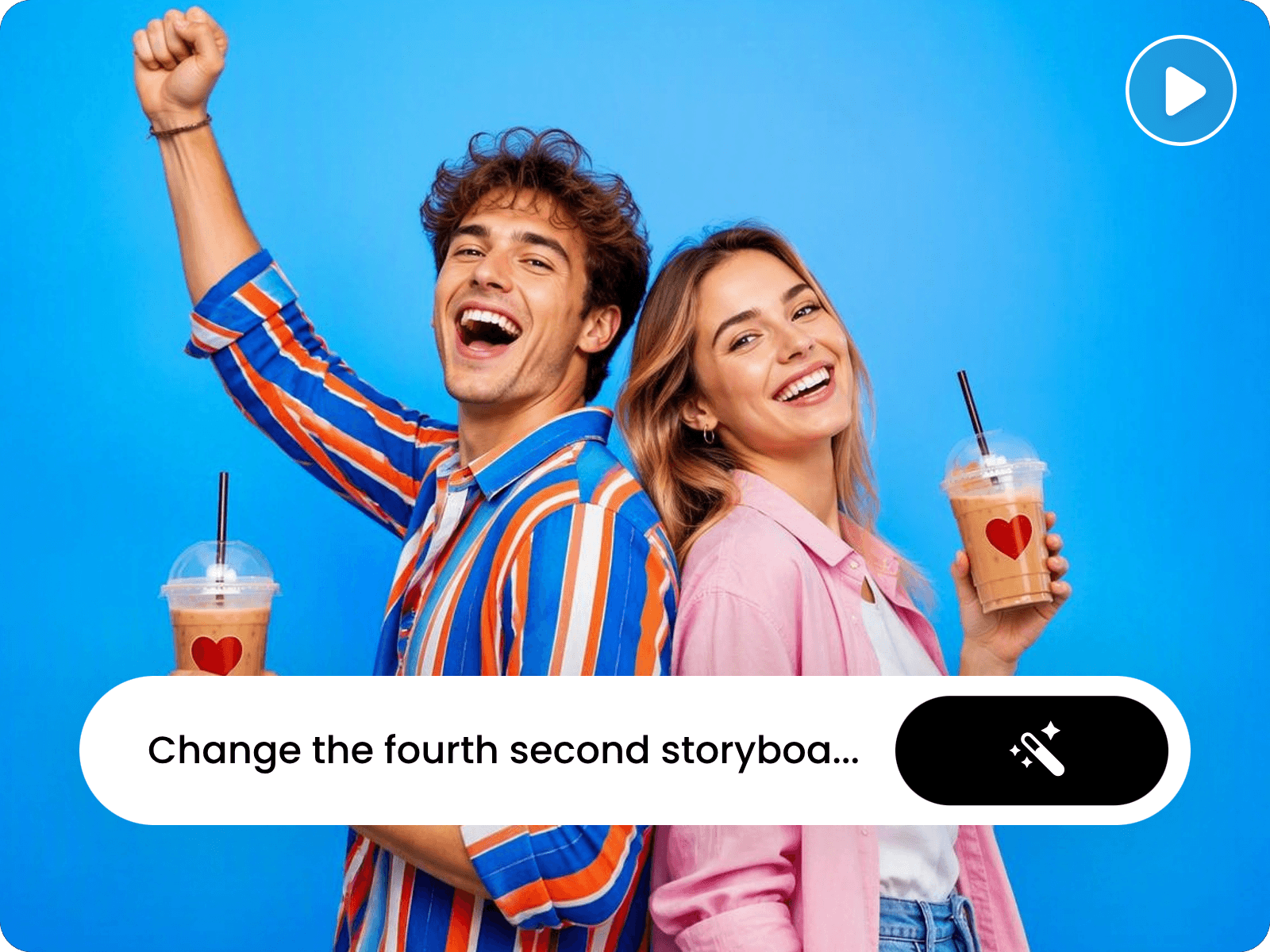 Edit the a scene of a boy and a girl through a prompt in chats