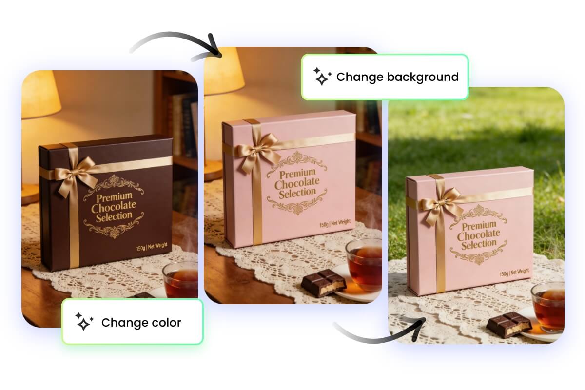 Edit the ai generated mockup through prompts