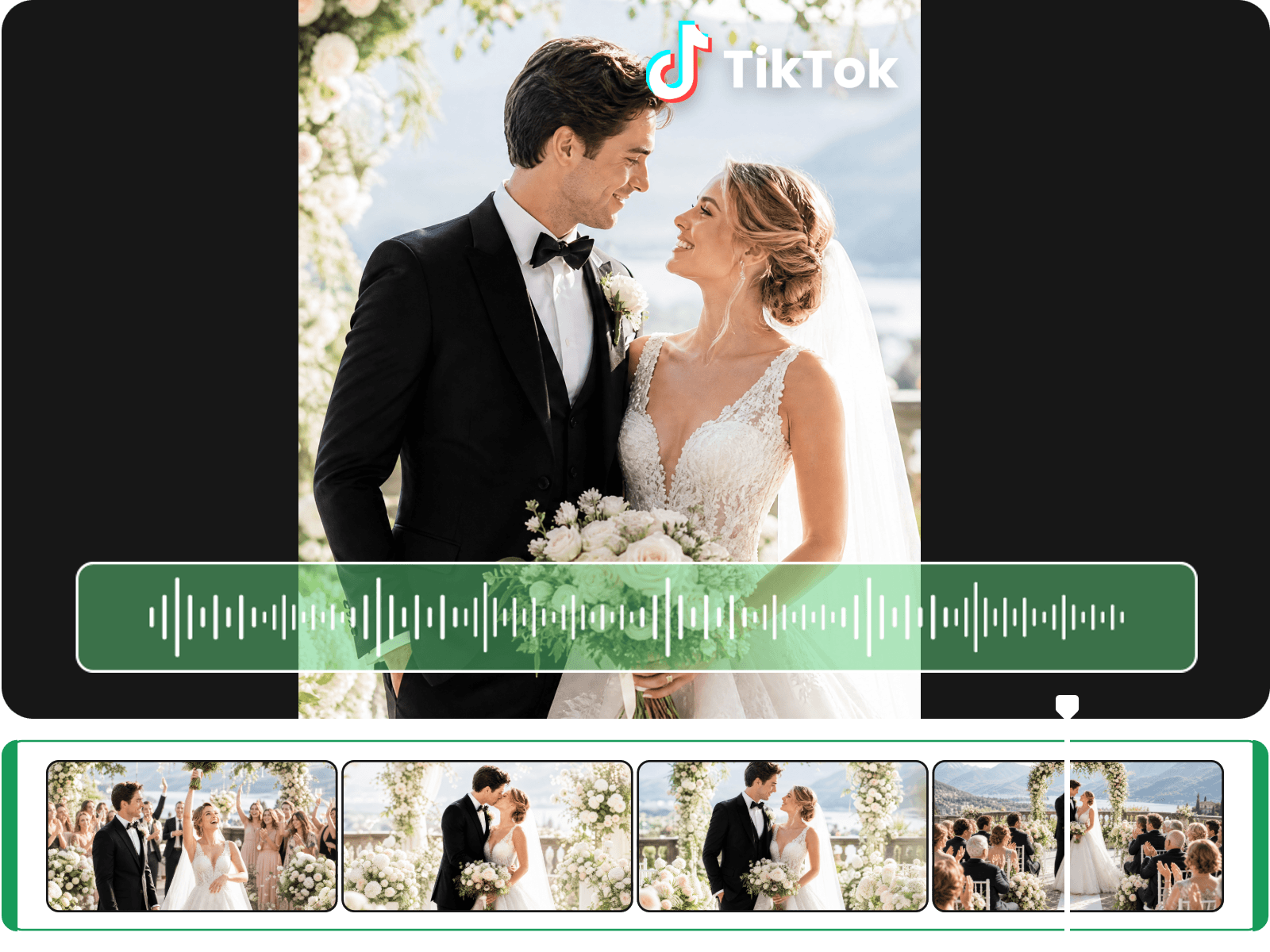 Edit the tikrok clip of a wedding in fotor video agent