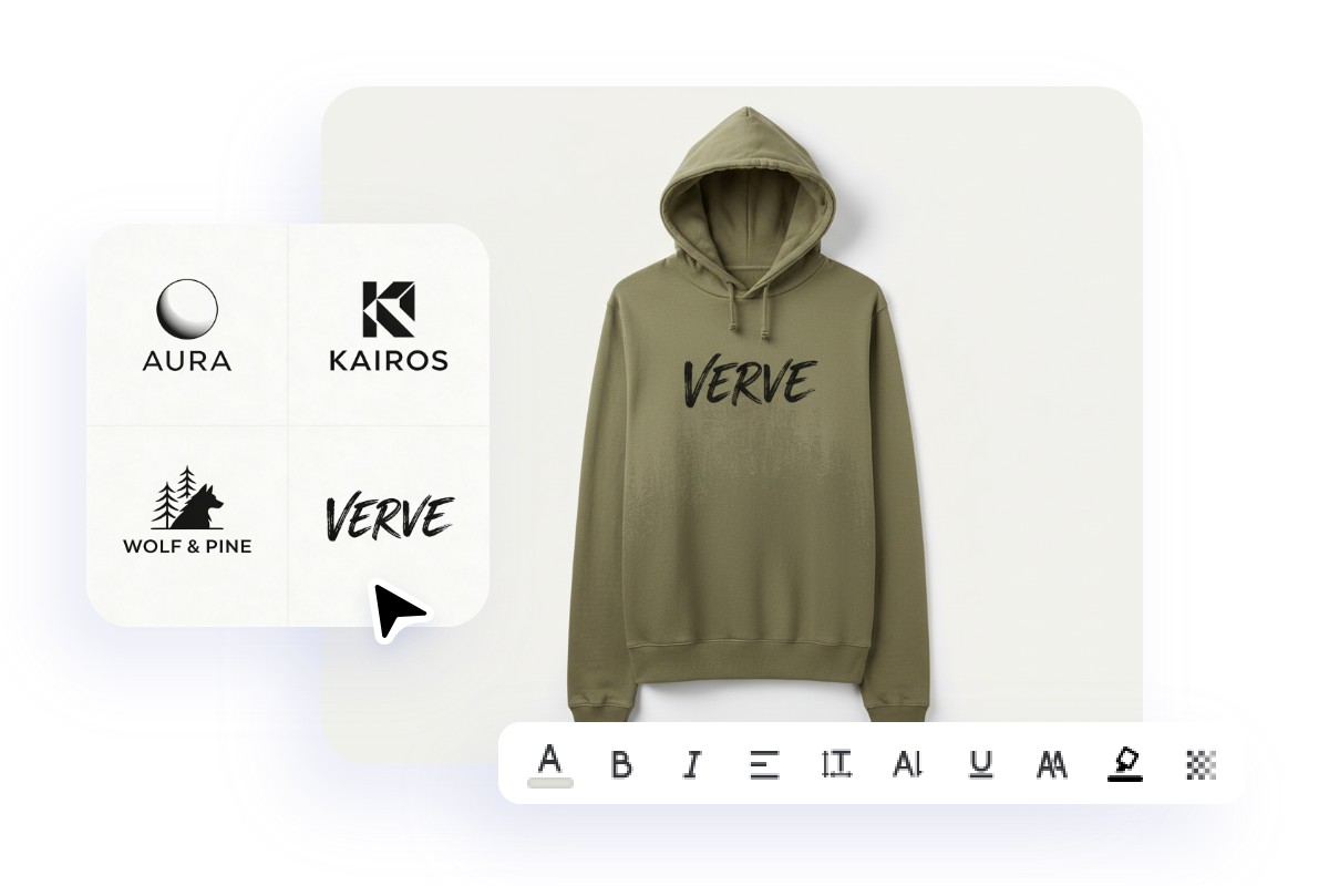 Logo bearbeiten und direkt ins Hoodie-Mockup einfügen