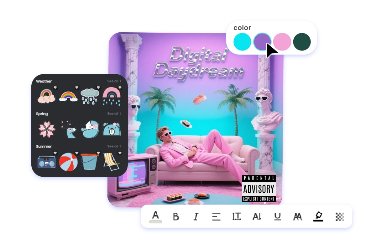 Edit your parental advisory album cover with fotor editing assets