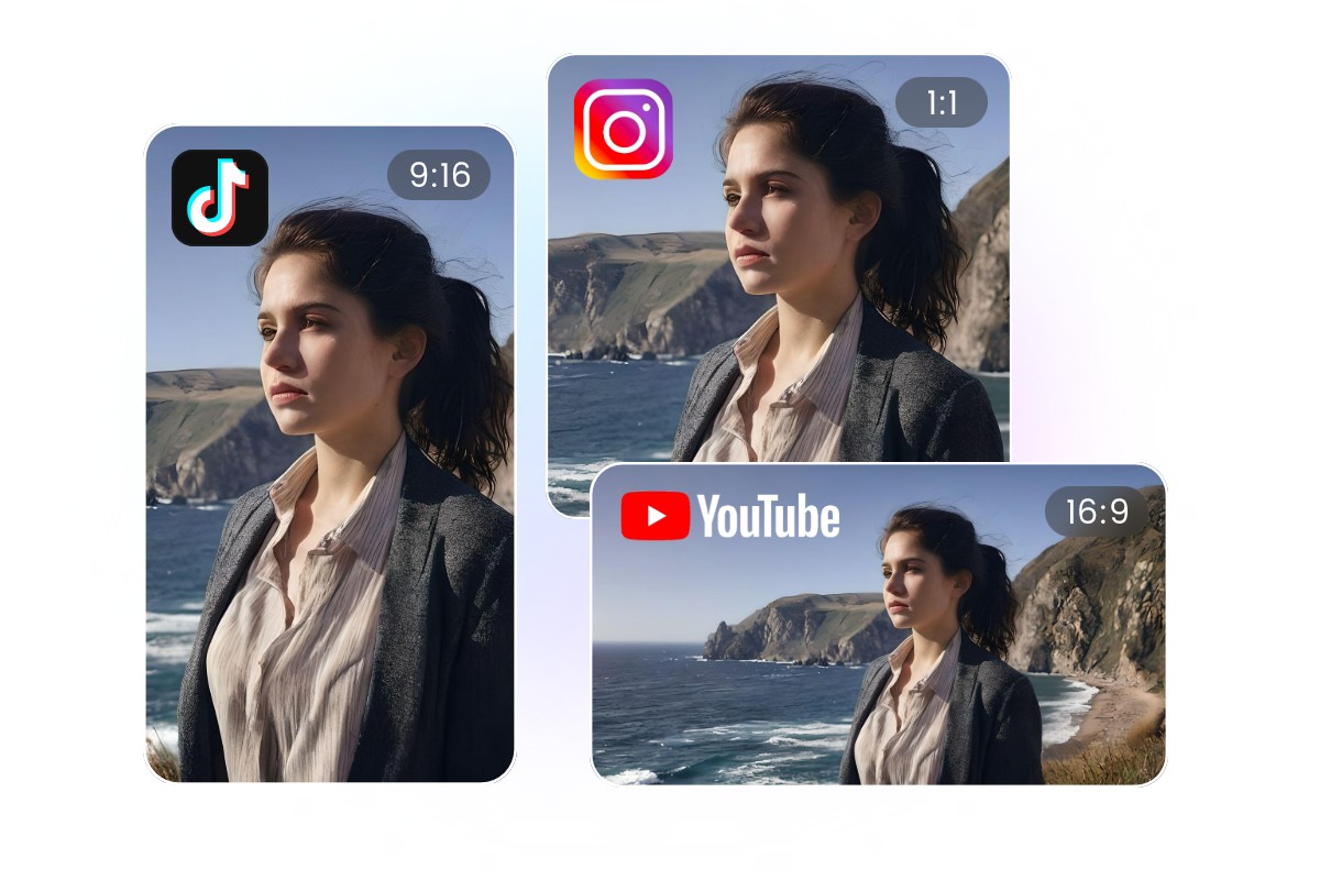 perluas foto dengan mudah untuk berbagai rasio aspek untuk platform media sosial seperti tiktok, instagram, dan youtube