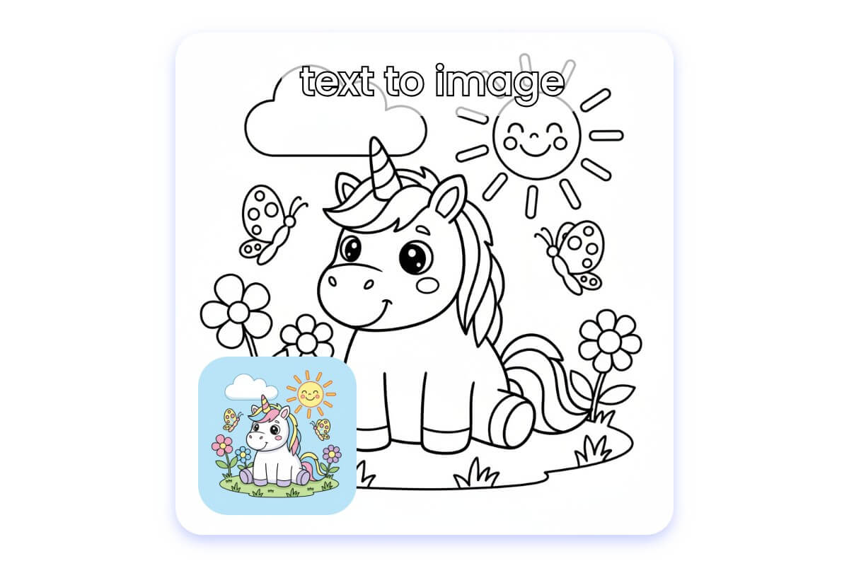 Einfach mit Nano Banana Modell durch Texteingabe Ausmalbild mit Farbreferenz erstellen