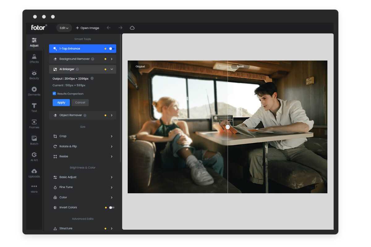 Fotors'un AI fotoğraf restorasyon aracıyla bir resmi geliştirin