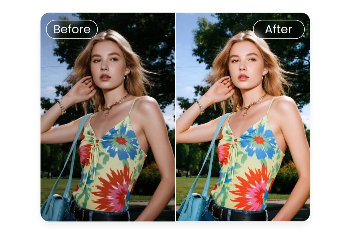 Beleuchtung eines Frauenfotos mit Fotor verbessern