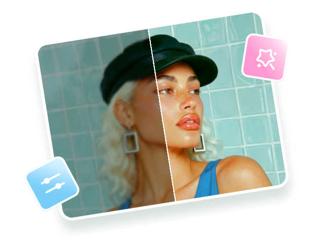 Улучшенный портрет с повышенной резкостью и чёткостью с использованием бесплатного онлайн-фоторедактора Fotor