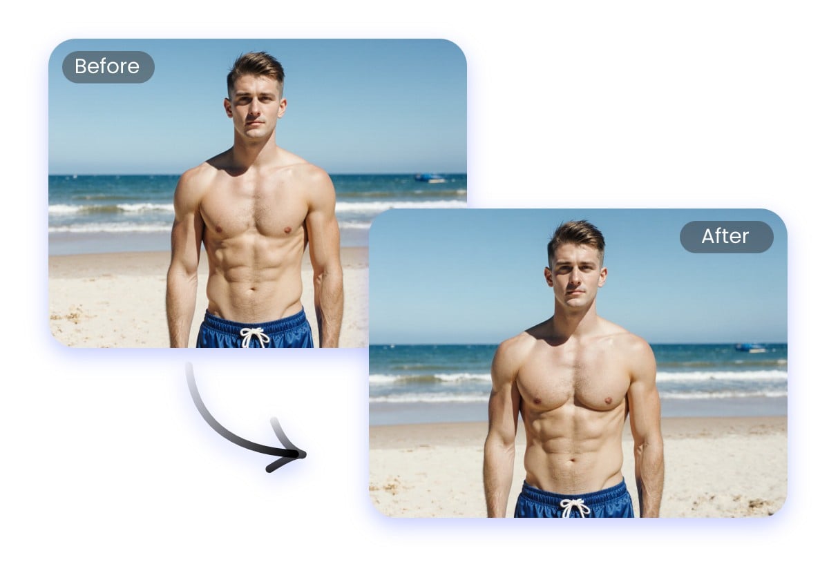 Enhaned muscle men with bigger chest