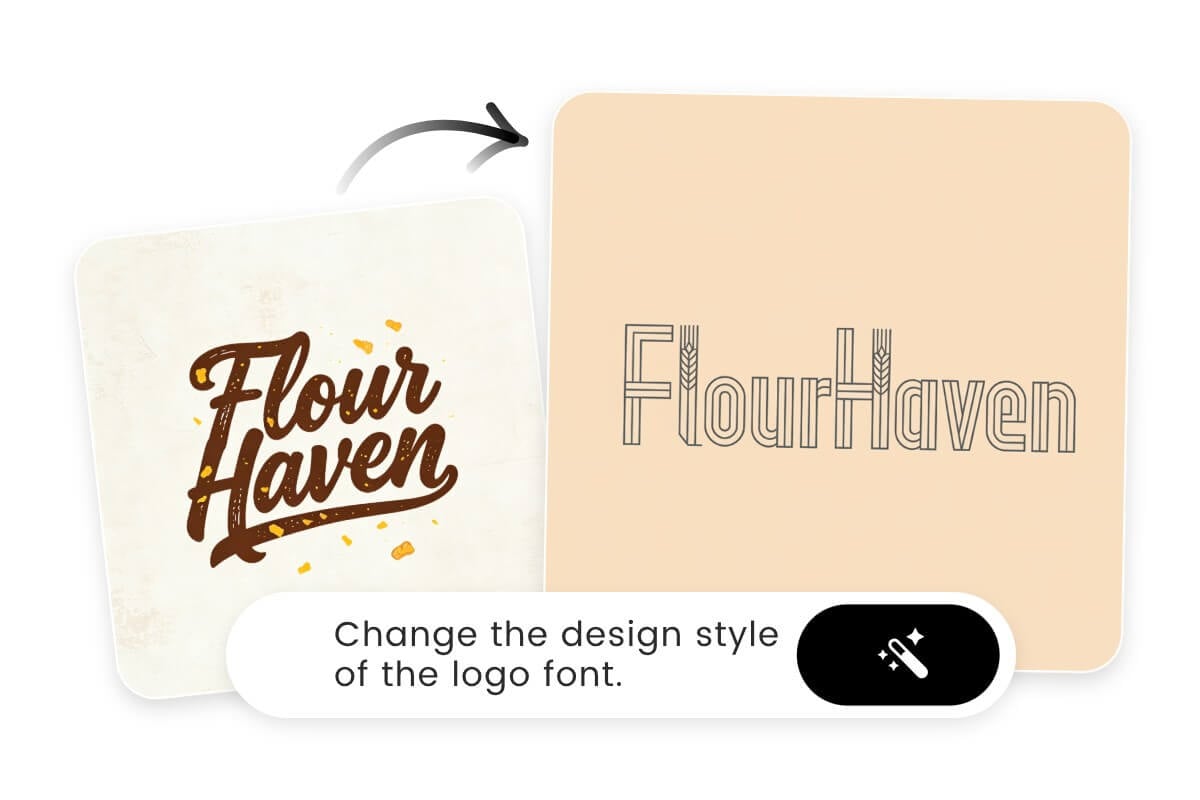 Enter a prompt to change a logos font into a brand new logo font with ai