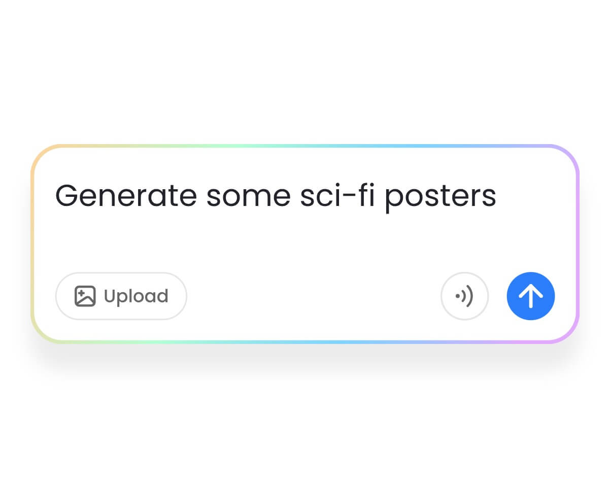 Enter a text description in the dialog box to generate the ai poster