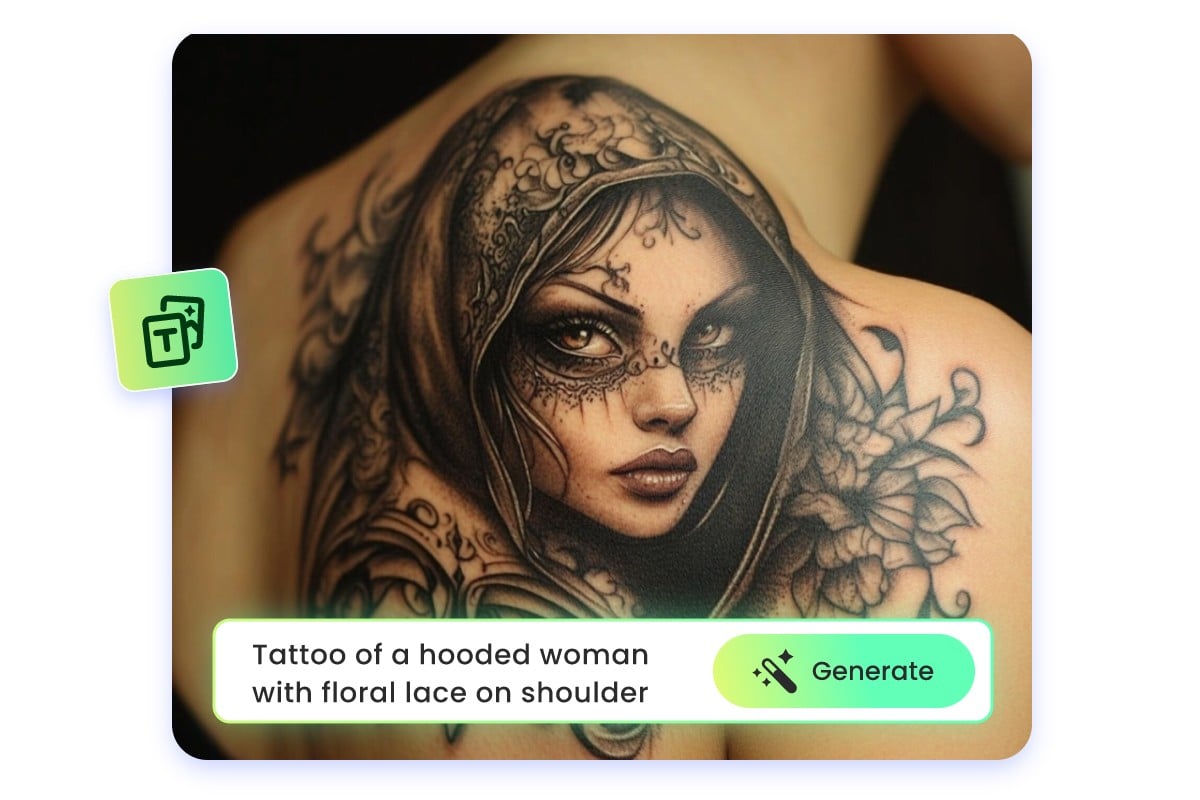 Enter simple prompts to generate a special shoulder tattoo with fotor ai