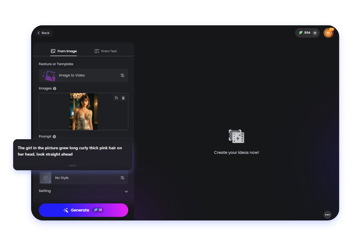 Enter text about the girl in the picture having grown pink curly hair