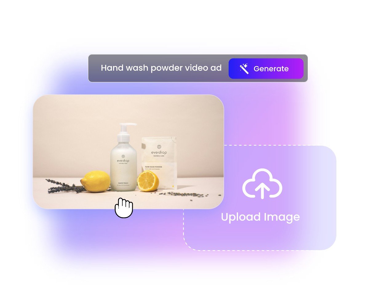 Enter text prompts or upload an image into Fotor AI video ad generator