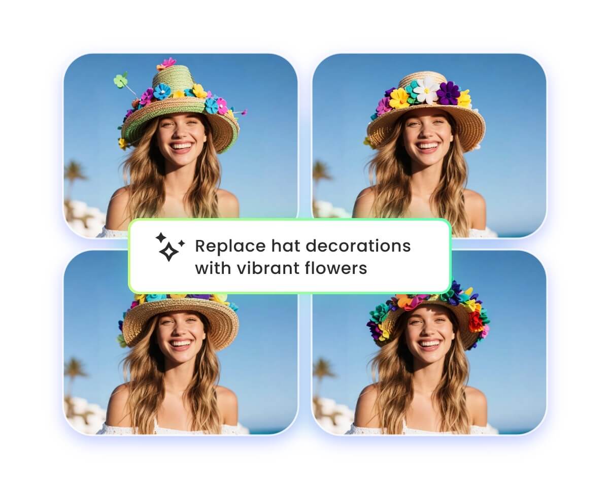 Enter text to describe the replacement you want to make and AI will generate multiple results for you to choose from