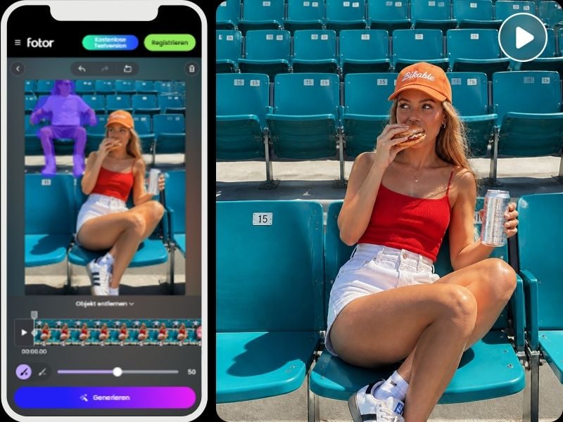 Entferne objekte aus video mit app