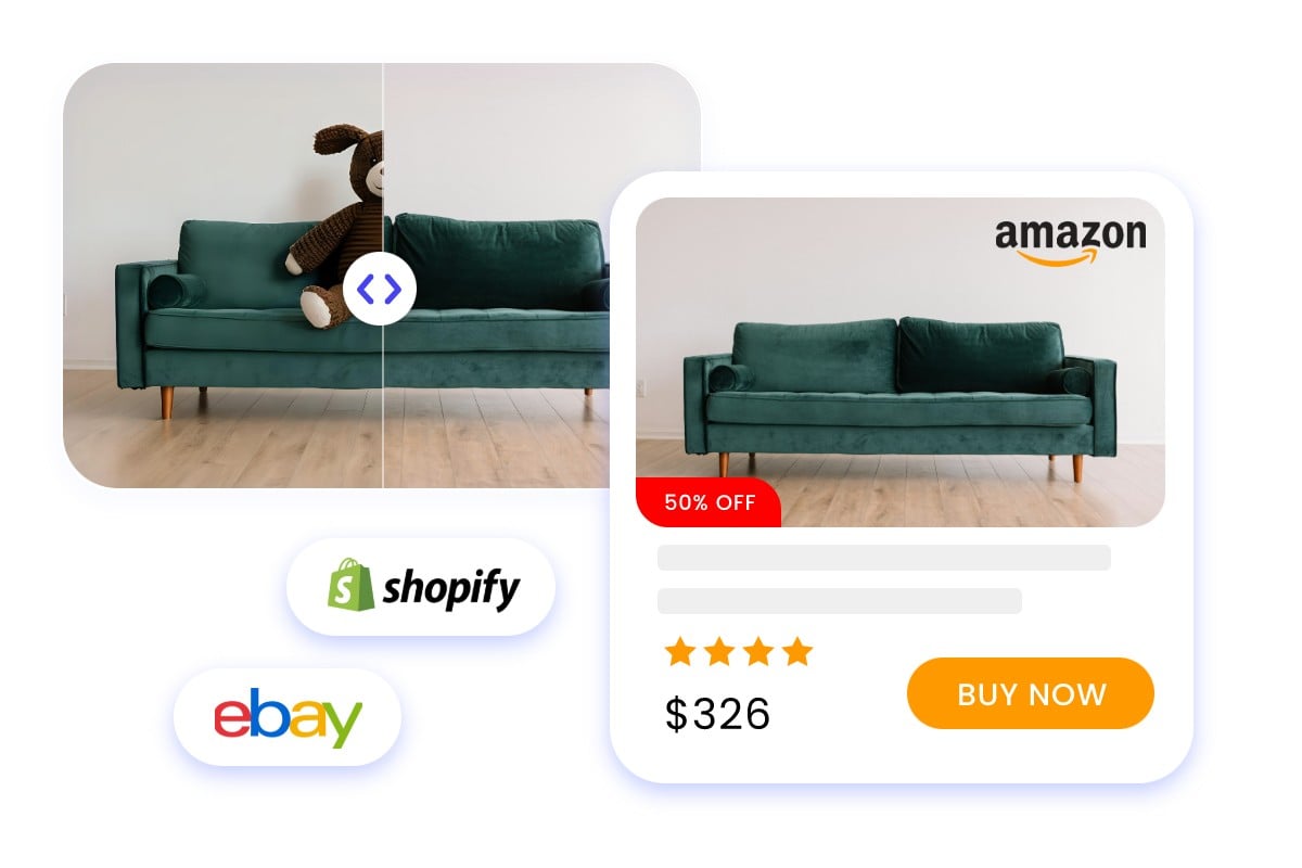 Erase objects from product images for e commerce