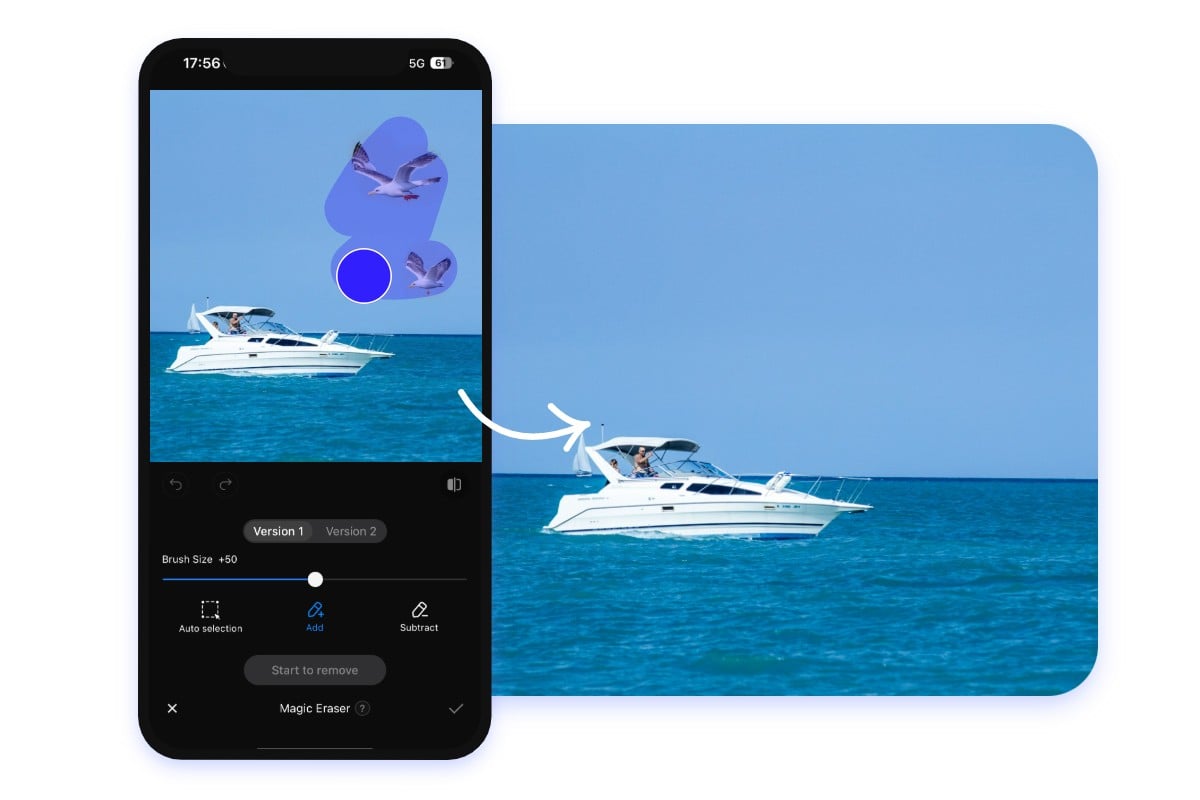 Erase unwanted objects from images with fotor app