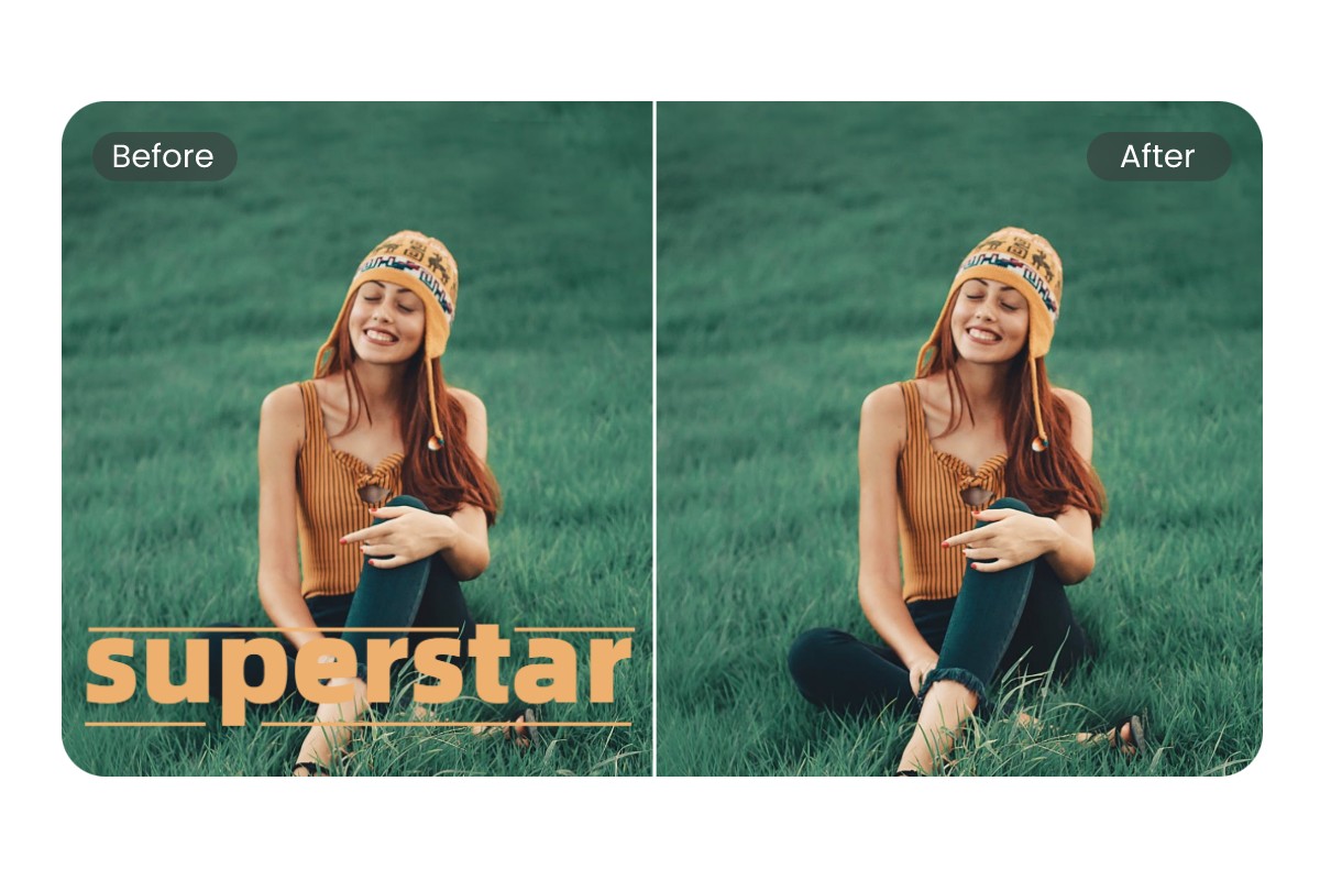 Erase unwanted text from image with Fotor