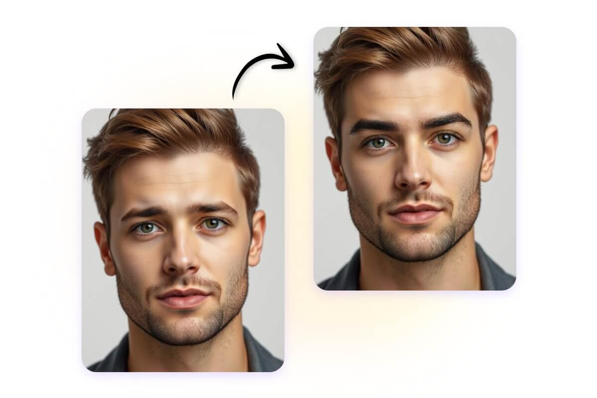 Eyebrow mapping for a handsome man in fotor