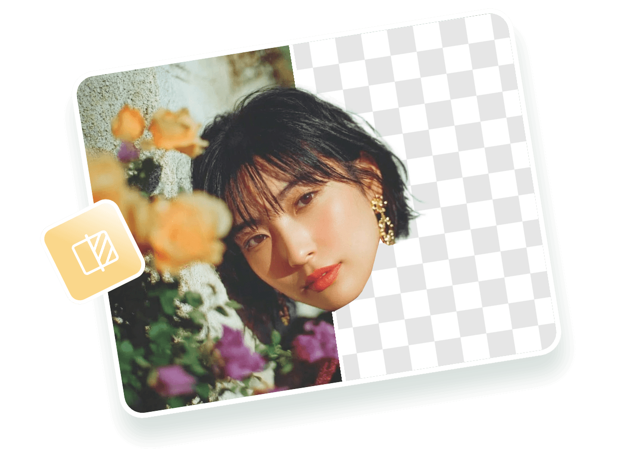 女の子の顔を切り抜く画像