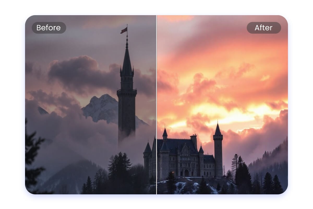 Fix overexposed and underexposed photos using automatic AI HDR enhancement