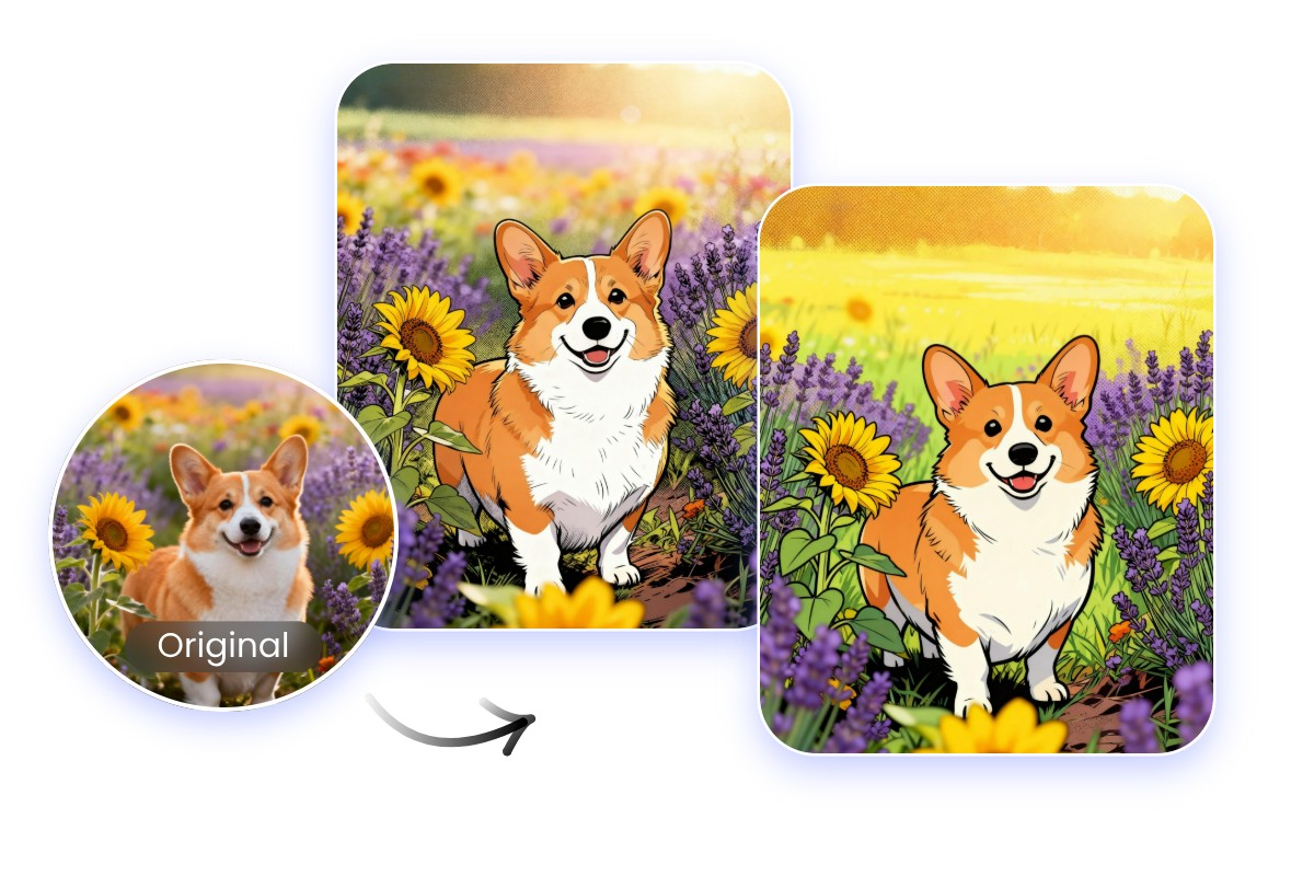 Control flexible de parámetros de transferencia de estilo con diferentes niveles de arte en píxeles en un corgi