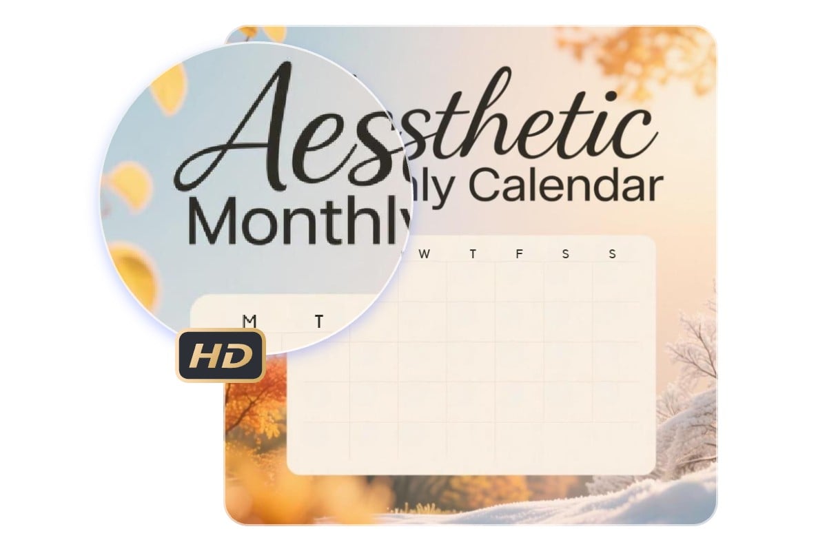 Le générateur de calendrier IA de Fotor crée des images de calendrier haute résolution prêtes à l'impression