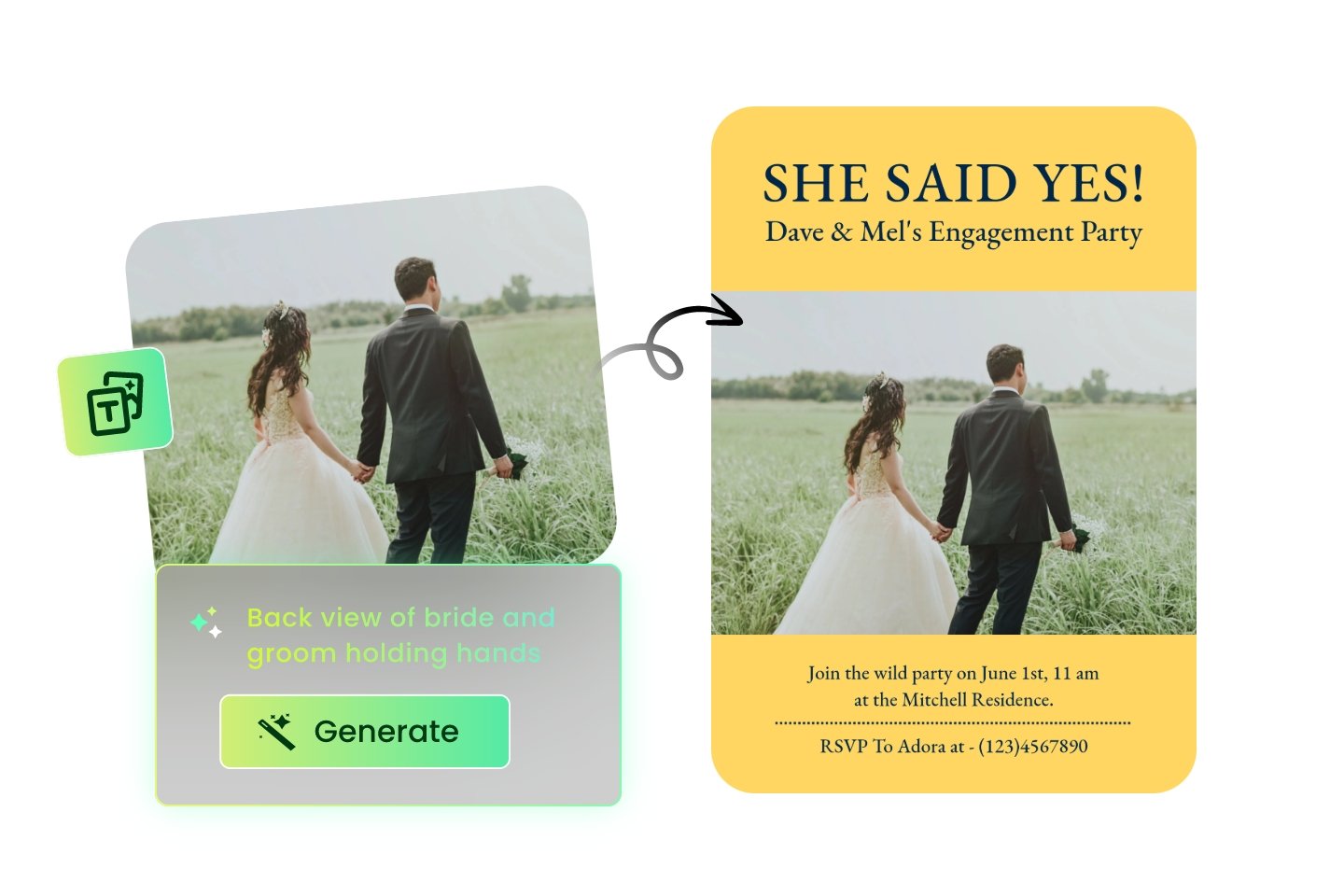 Fotor ai features to enrich your invitation
