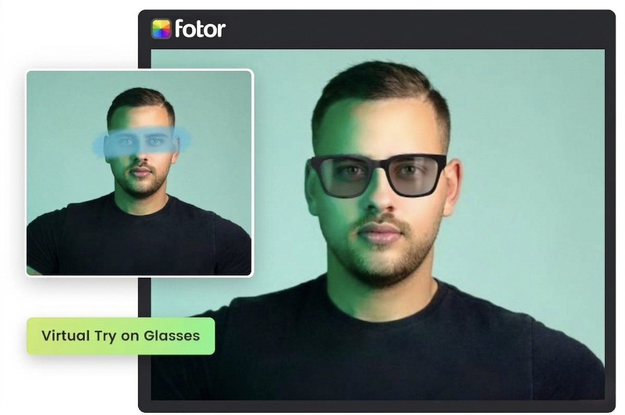 Fotor brush to add glassess to photo