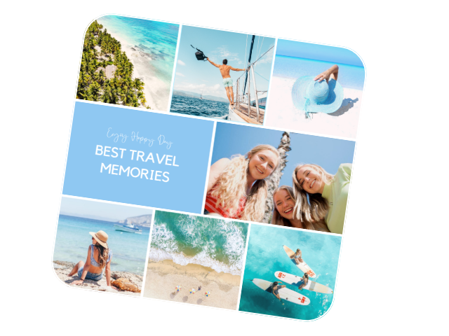 Fotor collage maker banner right travel photo collage