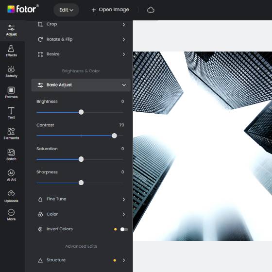 Fotor contrast promotion