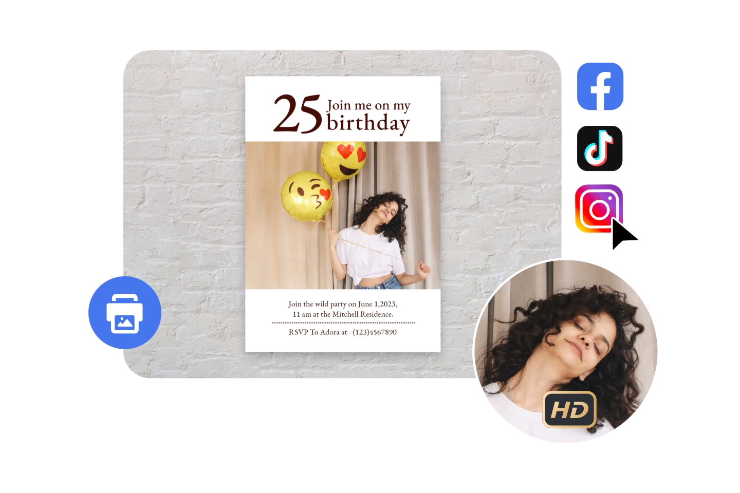 Fotor downloadable shareable printable invitation templates