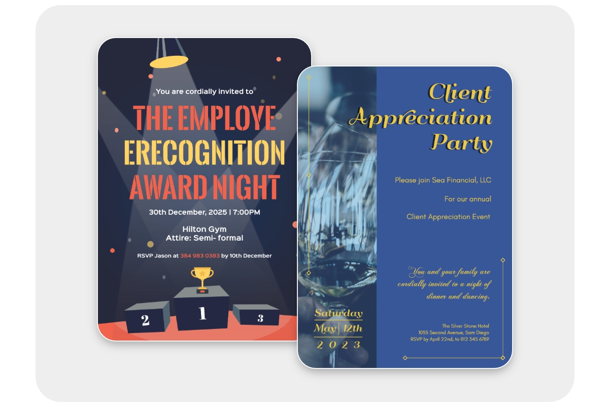 Fotor formal Invitation templates