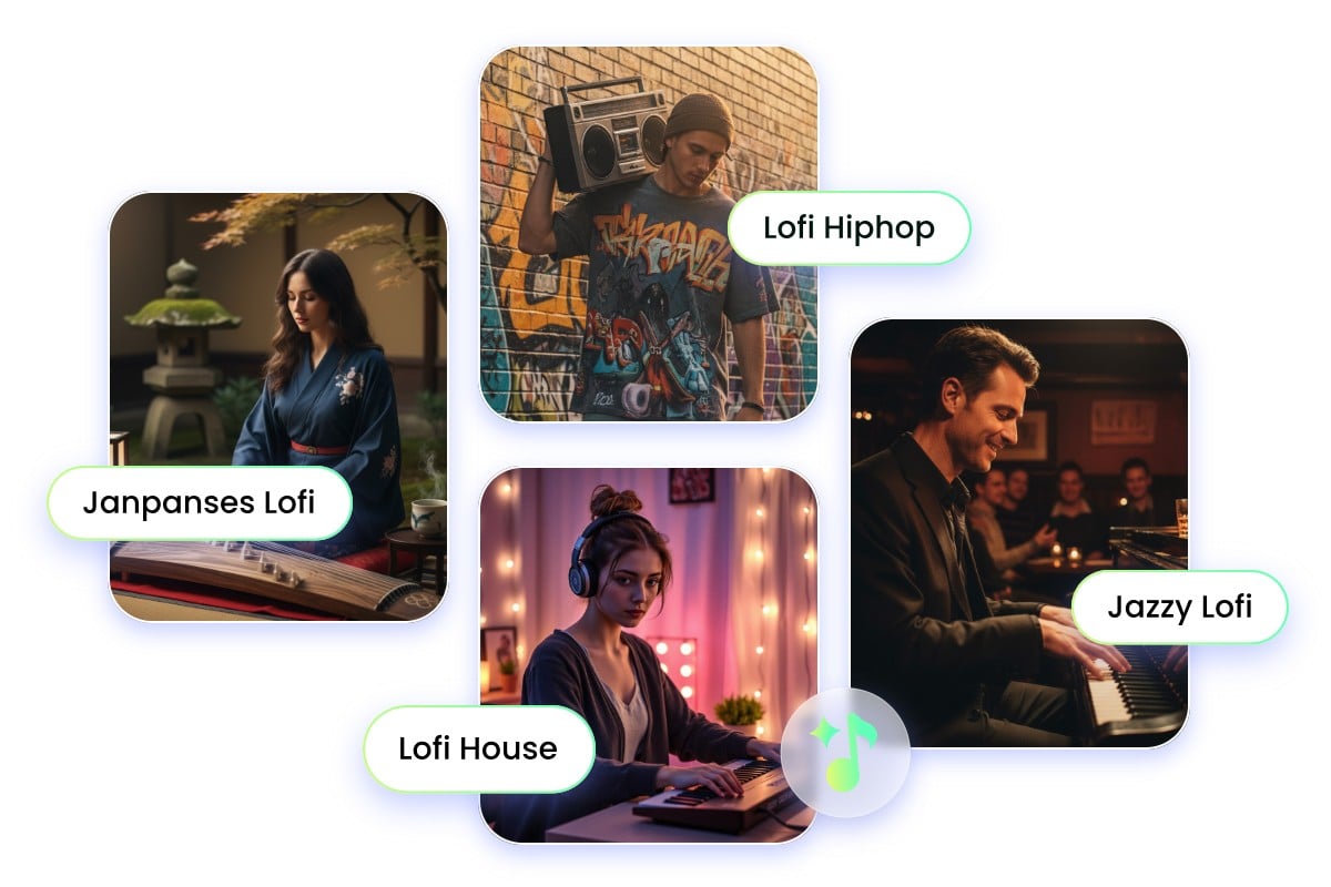 Fotor lofi music maker offers various lofi styles