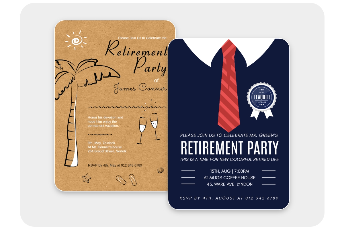 Fotor retirement invitation templates