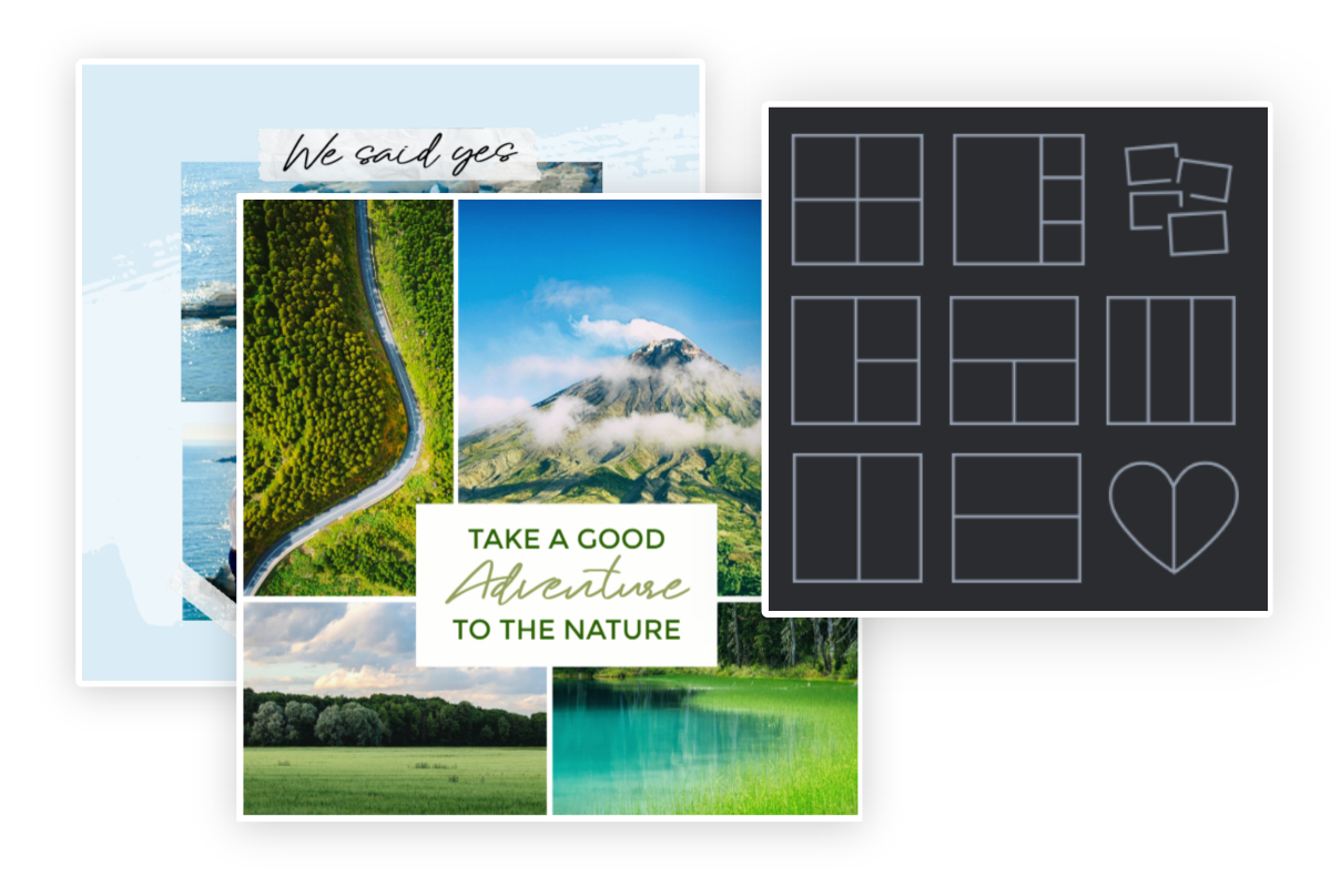 Les modèles de Fotor et les grilles de photos pour fusionner JPG en ligne