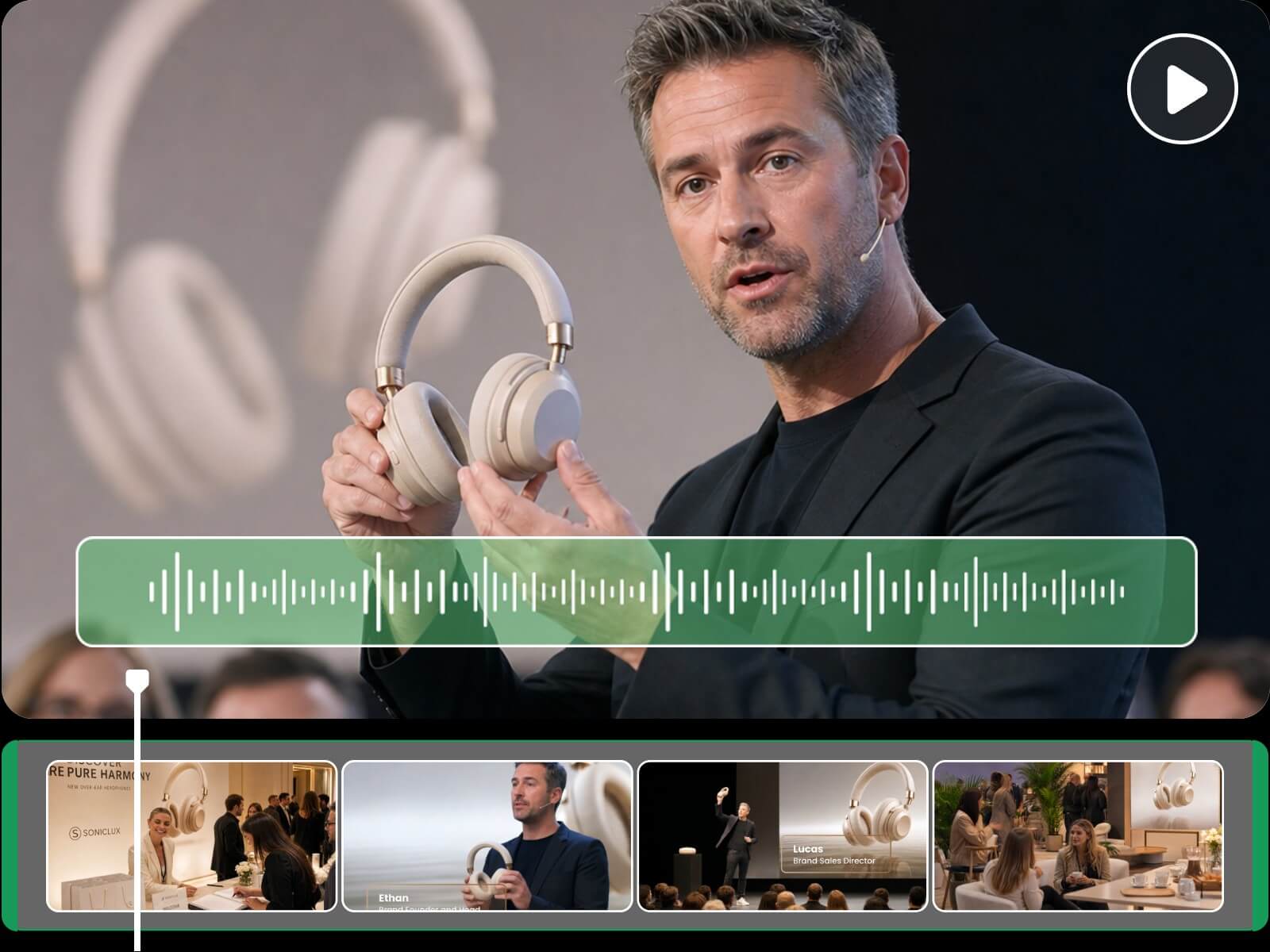 Fotors ai highlight video maker adds audio and transitions to video