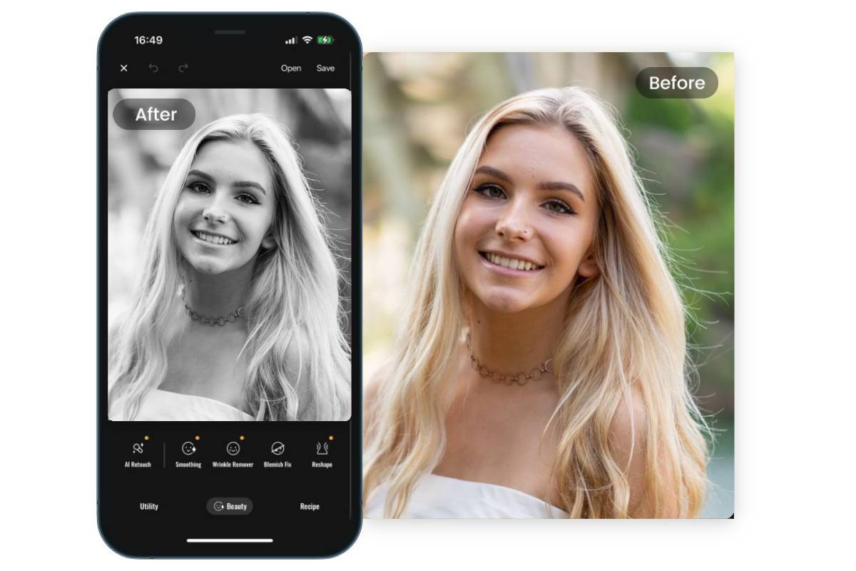 Fotorの写真の白黒加工アプリ