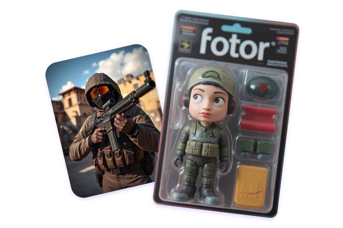 Game-OC-Actionfigur: Vorher-Nachher-Vergleich